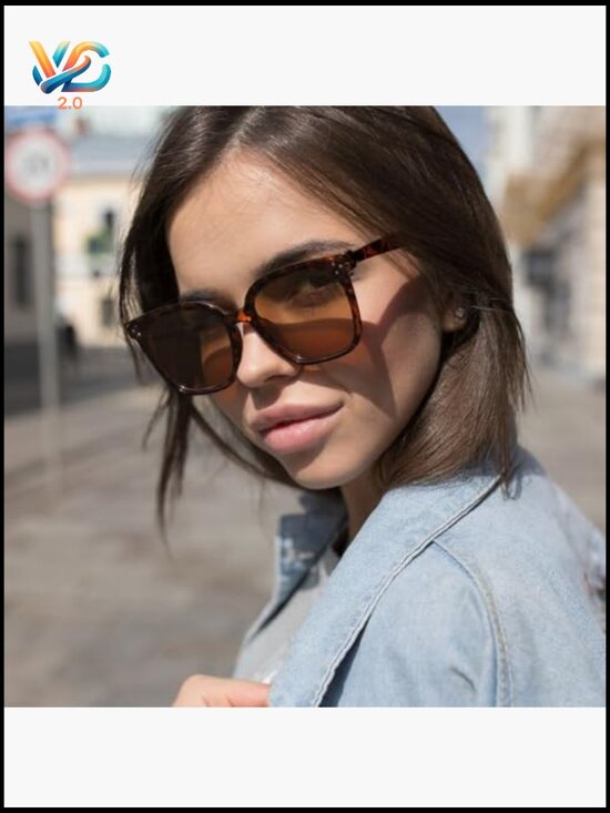 Vintage Oversized Square Sunglasses UV400 Protection Trendy Unisex main image 4